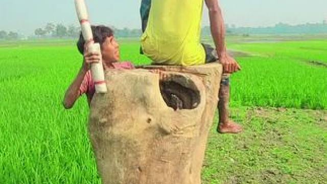 田园生活欢乐多 #田园生活乐趣多 #田间地头就是我的舞台 #农村孩子的乐趣