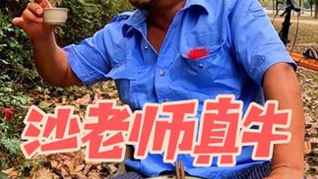 沙老师把普洱茶当酒喝，真了不起啊#露营美食 #户外露营