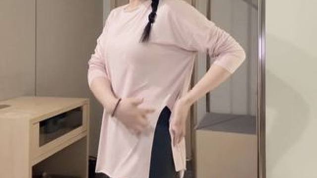女款运动罩衫开叉气质健身瑜伽休闲显瘦宽松透气#瑜伽 #运动 #穿搭