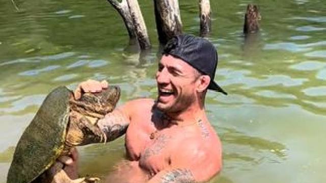 捉鳄龟 #国外视频分享 #野生动物零距离 #奇妙的动物