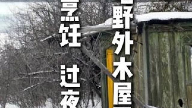雪地野外木屋露营  烹饪   过夜 #野外生存 #荒野生存 #荒野独居 #户外 #露营