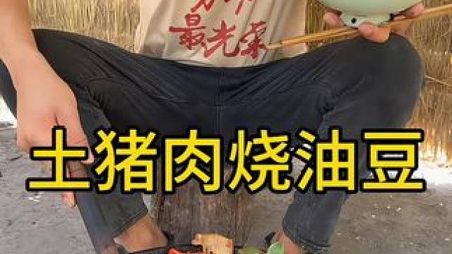 #农村生活 #农村美食 #我的乡村生活 
土猪肉烧油豆角香懵了