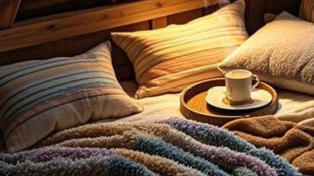 在我的温暖小窝里，聆听着风雪和炉火声，放松入眠 #白噪音 #助眠视频 #解压助眠 #深度睡眠 #温馨