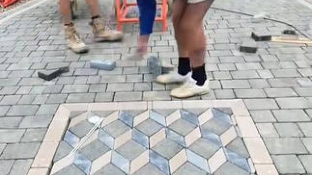 庭院各类地砖的铺设方式。#结实耐用 #匠心精神 #庭院施工 #庭院地面铺装 #施工工艺