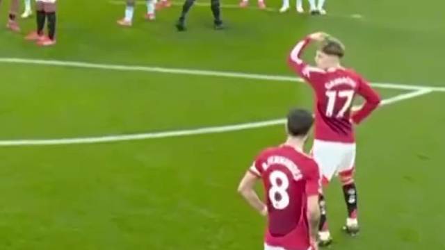 他强任他强！面对阿森纳，曼联队长布鲁诺，用这样一脚