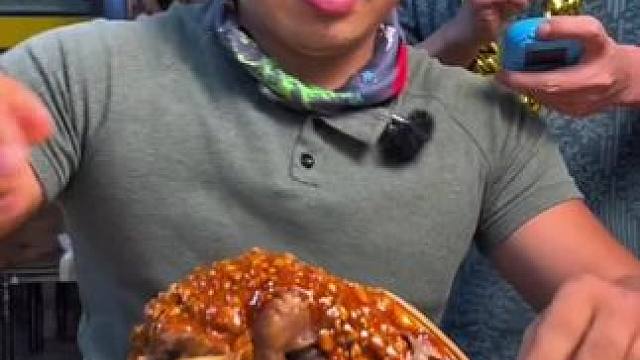 吃羊头#大口吃肉 #妈呀太香了 #原创视频 #羊头