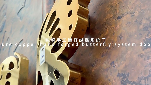 手工锻打蝴蝶系统门，让家的格调翩然升级 #TINNO帝诺系统入户门 #别墅门 #系统门 #偏轴门