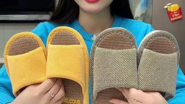 亚麻拖鞋 亚麻拖鞋 亚麻拖鞋女士春秋室内家居吸汗静音防滑四季家用棉麻布拖鞋男士#亚麻拖鞋  #亚麻拖