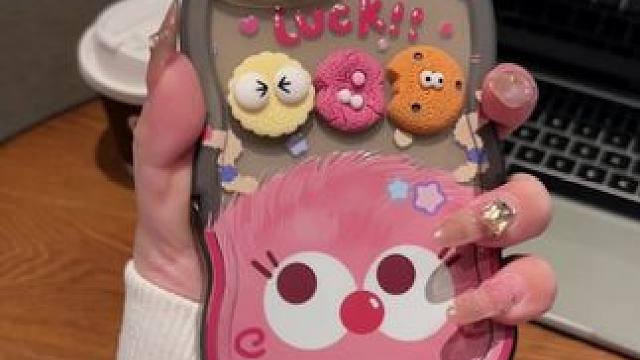 超级可爱的煤球波浪边手机壳壳～双隐形支架追剧神器，好姐妹一起 #手机壳 #支架手机壳 #oppo手机