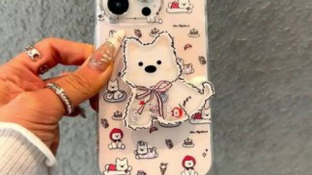 西高地小奶狗好治愈呀，一拔就是支架，控制不住总想转它怎么办 #仙女必备 #支架手机壳 #苹果手机壳 