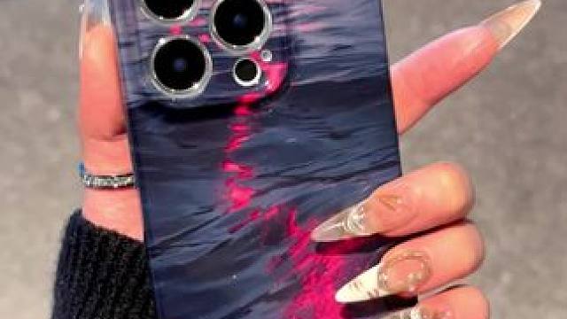 深色海洋粉色波纹手机壳，大气个性光面菲林壳，小众更彰显气质 #苹果手机壳 #华为手机壳 #nova手