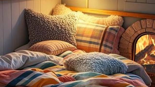 暴风雪在雪山上嘶吼，温暖的小屋里放松和休息吧 #白噪音 #助眠视频 #解压助眠 #雨声助眠 #治愈系