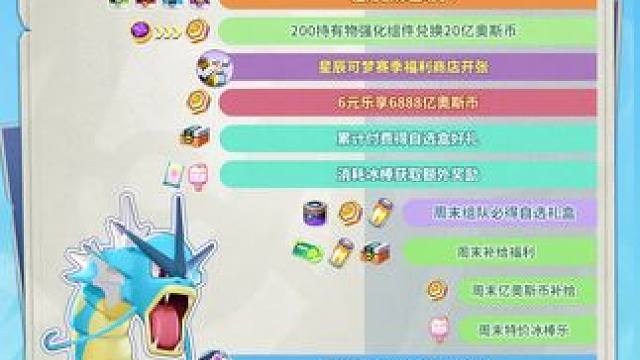 星辰可梦，欢乐奏响，蜕变升级，下半开场！
暴鲤龙重磅登场！参加活动，暴鲤龙参赛证免费得！
多重福利强