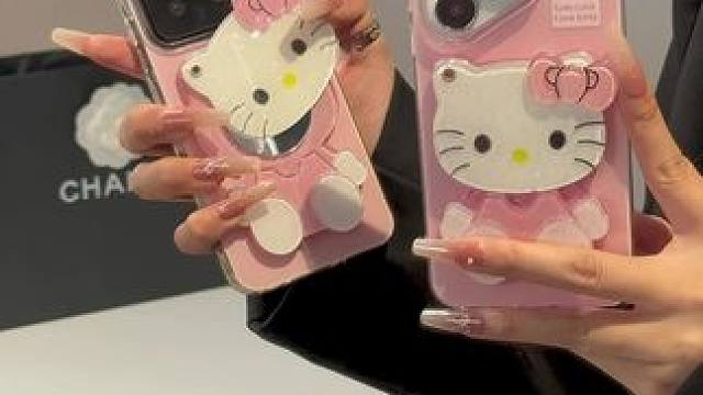 哇趣~kt猫都能当补妆镜的手机壳了！怎么能让姐妹看到送给我！ #这个手机壳真的长在我心巴上了 #补妆