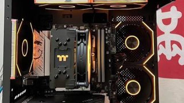 7500F➕4060六千预算黑橙MiNi游戏海景房主机 #diy电脑 上海买电脑，DIY电脑，实体店