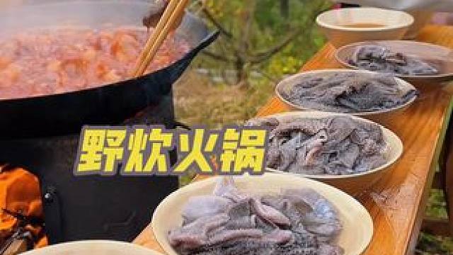 #火锅 #户外美食 #野炊 #户外活动 ，今年最后一周有桃花了，卖房子的小哥哥小姐姐们也来团建吃野炊