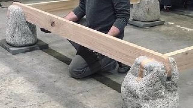 石木床架结构！ #石头工艺 #结实耐用