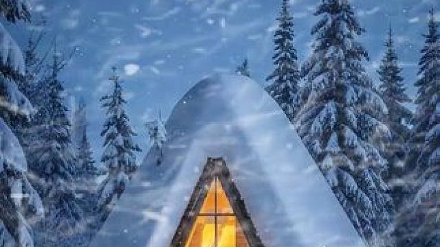 住进这个雪地小屋，可以在温暖房间里，听着暴风雪声入眠 #白噪音 #助眠视频 #解压助眠 #睡眠音乐 