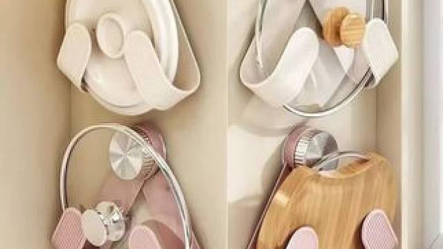 郝邵文 推荐 厨房里的锅盖用这个置物架上墙收纳，不占地方也不会碍手碍脚不挑锅盖大小都能收纳#锅盖架 