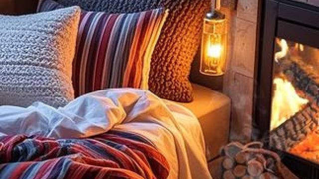 阁楼上的小窝，炉火和风雪声，适合在暴风雪天放松和睡眠 #白噪音 #助眠视频 #解压助眠 #温馨小窝 