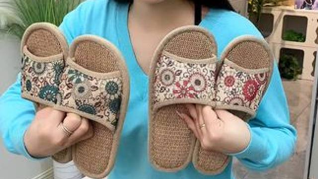 #亚麻拖鞋 #热点  #四季亚麻拖鞋  #家居拖鞋