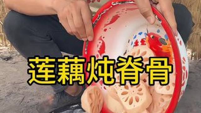 #农村生活 #农村美食 #记录我的农村生活 
莲藕炖脊骨吃下这一口无敌好吃啊