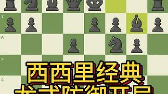 西西里龙式防御变化 龙式防御是西西里防御中最复杂的一种变例。黑方的目标是凶猛的进攻，从一开始就让白方