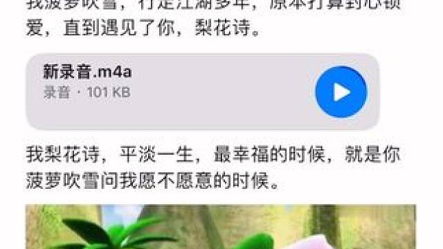 我梨花诗 （菠萝吹雪是