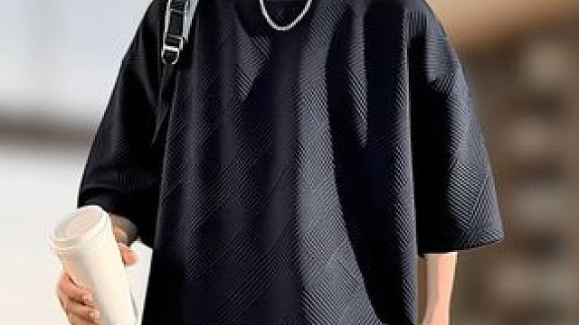 2025新款美式华夫格重磅宽松男士T恤 #短袖t恤 #男士穿搭 #潮男必备 #谁穿谁好看 #美式重磅t恤