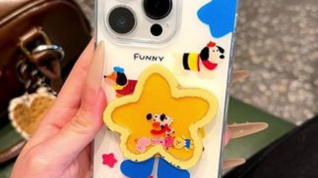 这支架款的星星腊肠狗狗手机壳也太可爱啦～艾特好姐妹给你买！ #透明手机壳 #支架手机壳 #腊肠狗手机