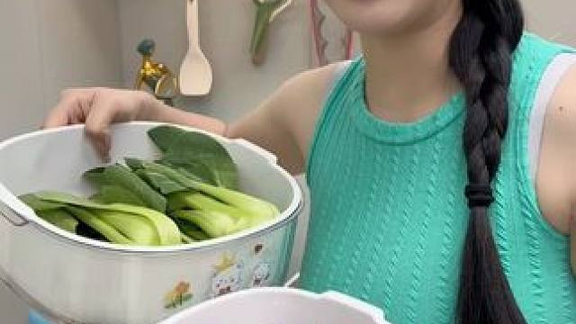 新款PET双层洗菜沥水篮家用客厅塑料果蔬厨房加厚滤水菜篓洗菜篮#厨房必备神器 #好物推荐 #便携水果