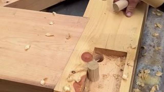 美国卯榫木屋施工。 #卯榫工艺 #木工diy #施工工艺 #能工巧匠 #神奇的闲鱼