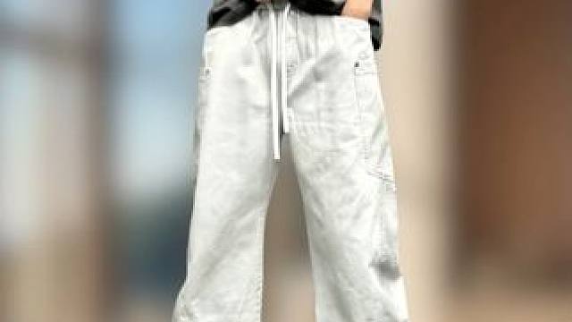 春季男士百搭复古做旧牛仔弯刀裤 #男士休闲裤 #潮男必备 #显高显瘦显腿长 #男裤 #谁穿谁好看