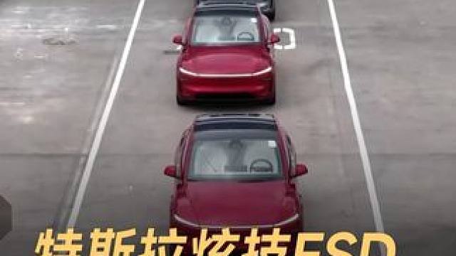 特斯拉炫技FSD，新车自动从产线开到停车场 #特斯拉  #特斯拉FSD  #新款ModelY  #C