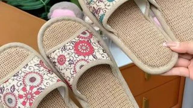 #亚麻拖鞋 #脚宽脚胖都可以  #四季亚麻拖鞋  #软底软面穿上超舒服 #好穿不累脚