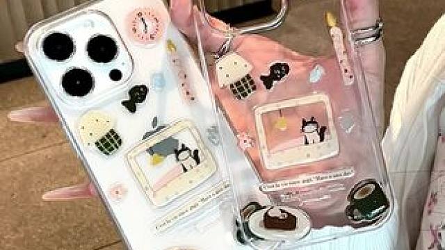 哇哇哇！高清透明猫咪下午茶手机壳壳太可爱啦！好朋友 一起用！ #这个手机壳真的长在我心巴上了 #心动