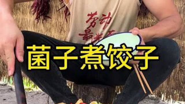 #我的乡村生活 #农村美食 #农村生活 ##把家乡的味道分享给大家 菌子煮饺子这也太香了无敌好吃啊