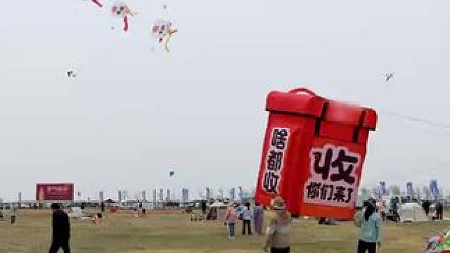 啥都收？好大的口气！不过看着大红背包追着别的风筝跑，真的很幽默#一抬头发现自己被回收了