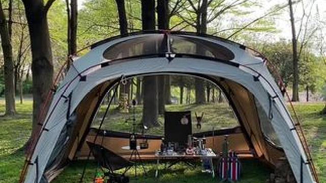 “远离城市喧嚣，拥抱自然，一顶帐篷就是诗和远方”#远离城市的喧嚣 #露营⛺ #一个人的露营时光 #放