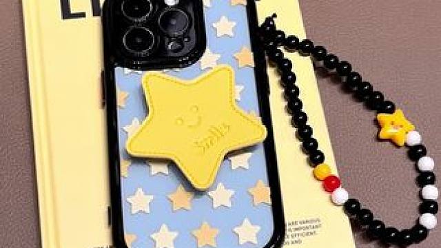 一眼爱上！！！透蓝星星支架手机壳也太阔爱了吧，好姐妹，一起用 #这个手机壳真的长在我心巴上了 #支架
