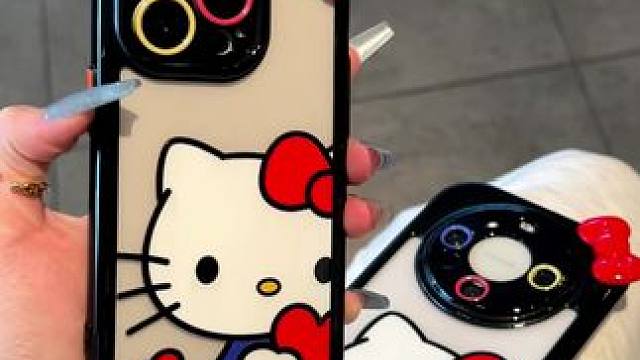 啊啊啊！这个带蝴蝶结的爱心kt猫手机壳也太可爱了叭！！！ #这个手机壳真的长在我心巴上了 #是时候安