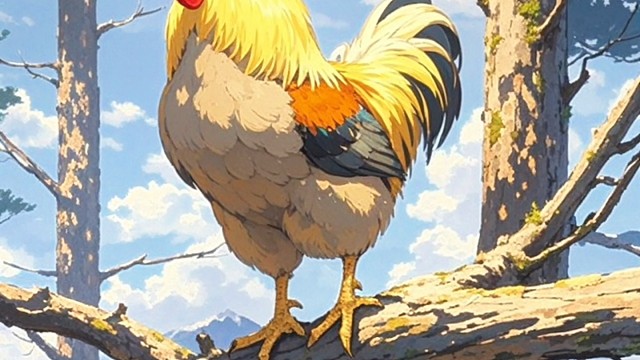 树上有只鸡，走近看