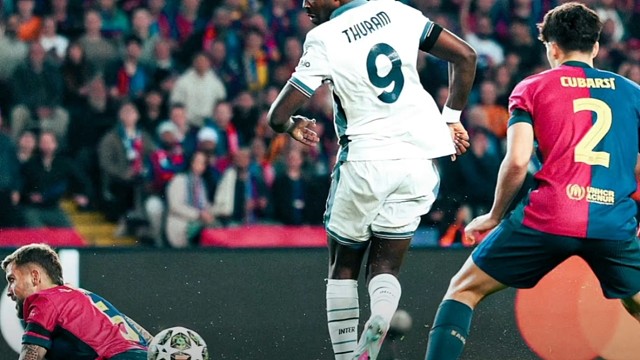 百看不厌，欧冠半决赛首回合，小图拉姆开场30秒脚后跟破门！