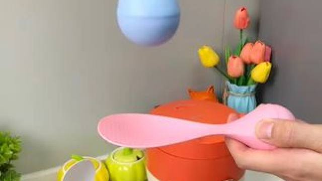 不倒翁米饭勺 这个不倒翁米饭勺简直太方便了，怎么扔都不会倒，每天都要吃米的赶紧试试#厨房好物 #不沾