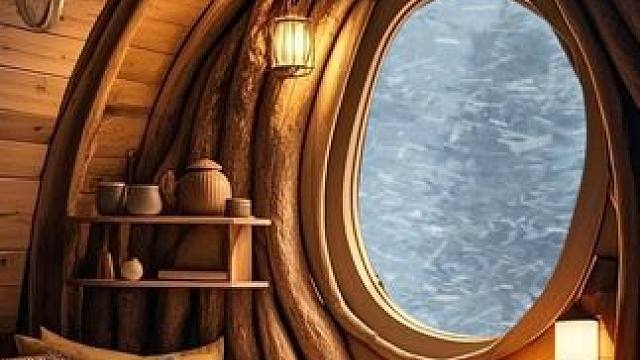 小树屋被暴风雪包围起来，柴火很温暖，伴着风雪声入眠吧 #助眠视频 #解压助眠 #白噪音 #我的小窝 