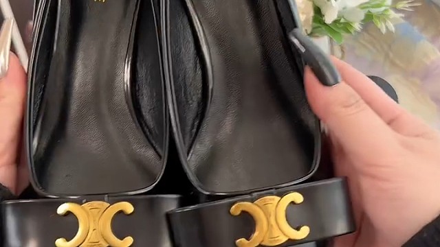 Celine凯旋门蝴蝶结尖头小猫跟好气质女人味鞋子 辣妹高跟鞋 漆皮鞋 高端女鞋 时尚尖头女鞋 舒适