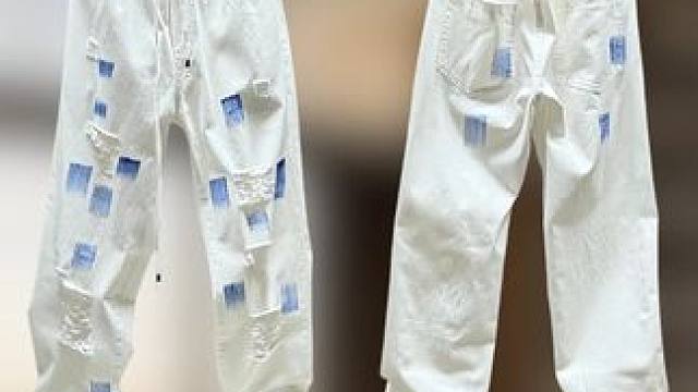 2025夏季新款潮牌痞帅宽松直筒做旧休闲裤 #夏季新款 #男裤 #休闲裤 #男士休闲裤 #显高显瘦显腿长