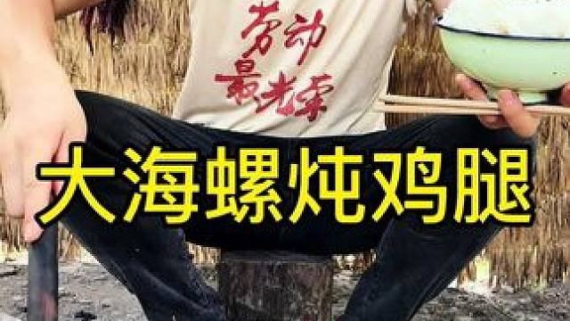 #农村生活 #美食 #乡村守护人 #记录我的农村生活 大海螺炖鸡腿放点鸡胗这玩意是绝了无敌好吃啊