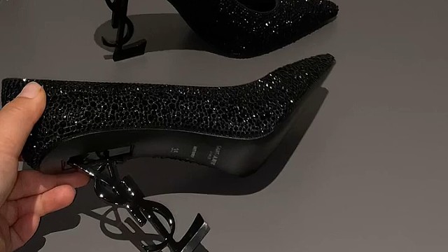 满钻圣罗兰 绝美！！！爆闪 女人味鞋子 万物皆可亮闪闪 大牌同款 水钻高跟鞋   高跟鞋 辣妹高跟鞋