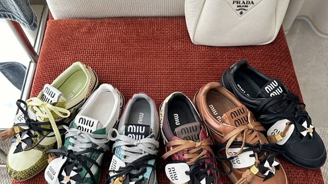 MIU MIU25ss春夏秀款复古撞色德训鞋女鞋 女鞋推荐 女鞋拍摄 女鞋推荐百搭 高端女鞋 百丽女